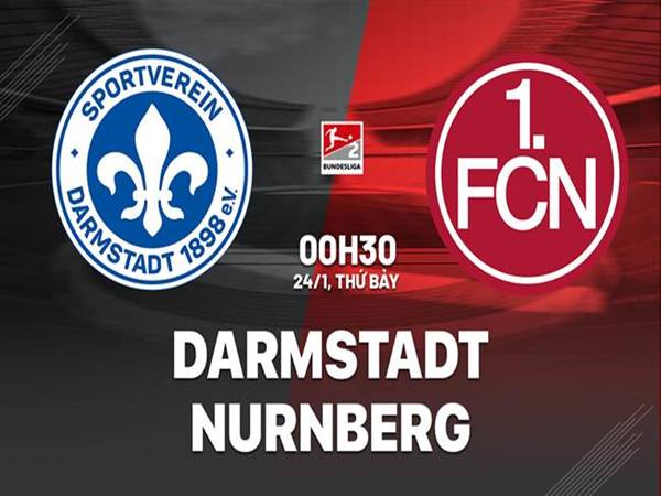 Đối đầu Darmstadt vs Nurnberg, 00h30 ngày 24/1/2026